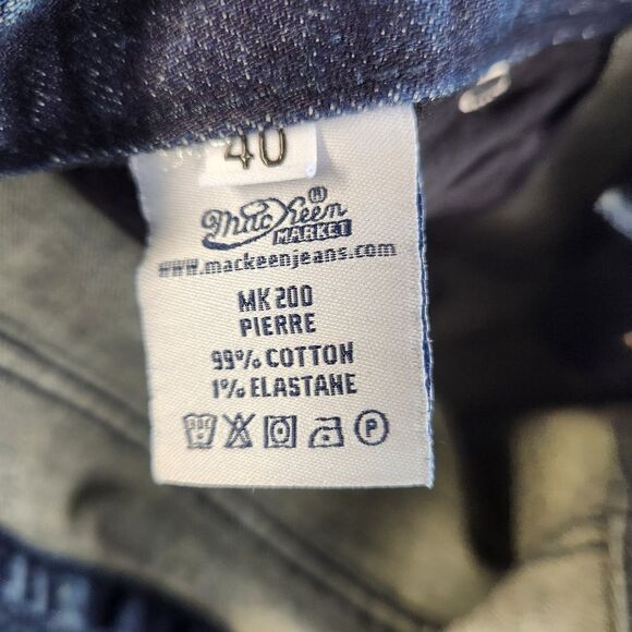 MacKeen Market Mens Pierre Faded Distressed Patchwork Seam Zip Jeans 40x31 - Picture 7 of 8